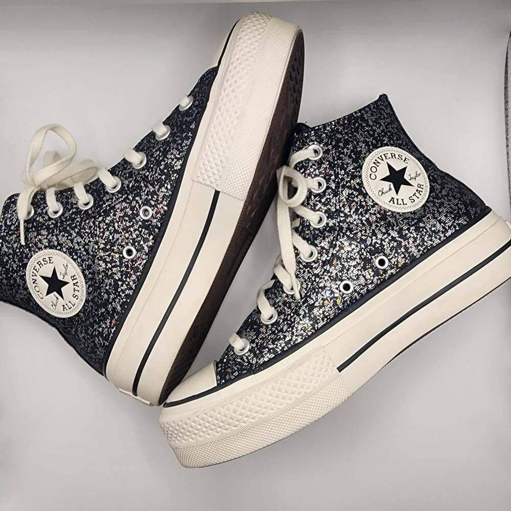 Converse Women 6.5Chuck Taylor All Star Lift Platform High Glitter Into The Void
